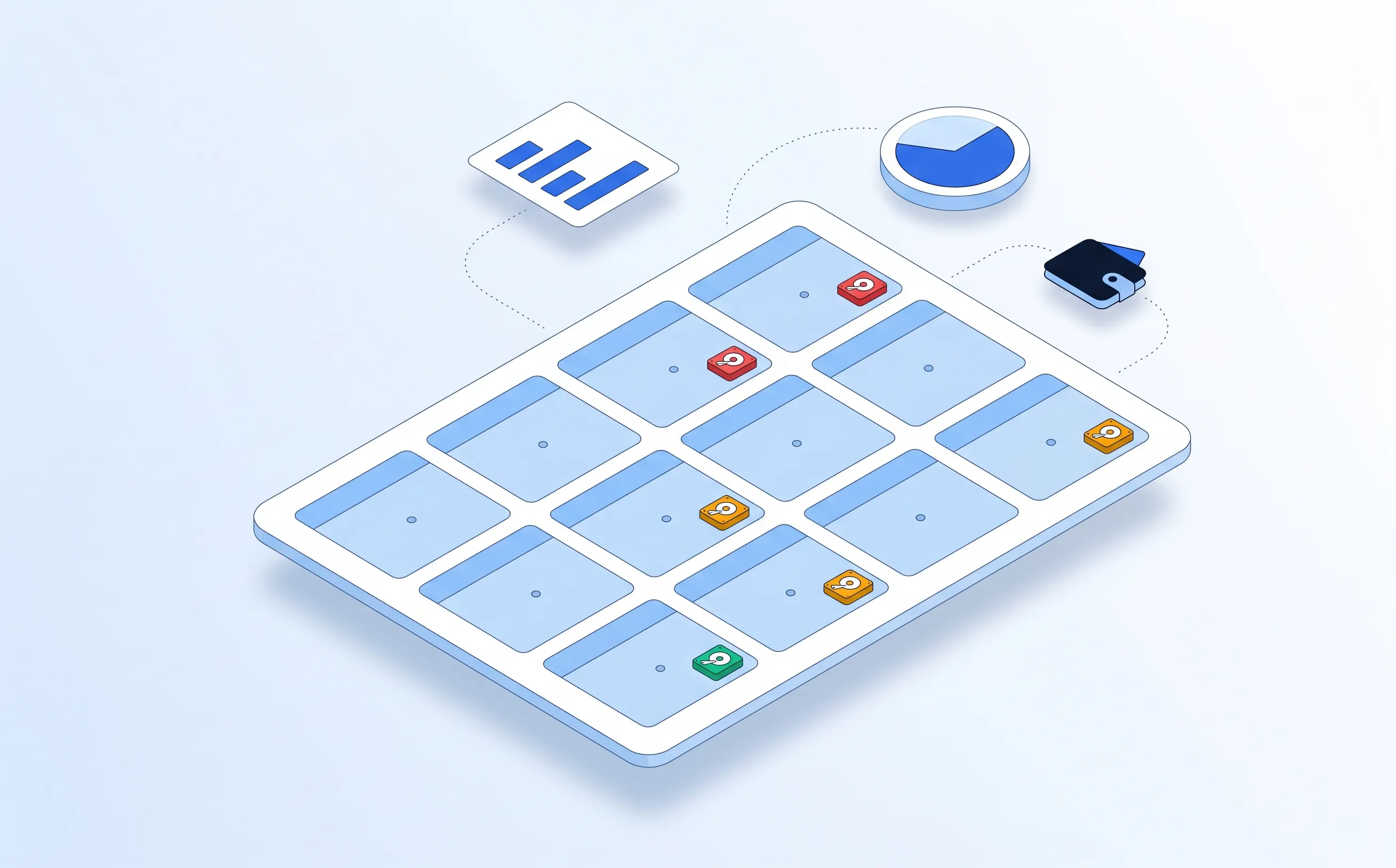 Fleet drive-replacement calendar with per-drive urgency and 6-12 month procurement forecast