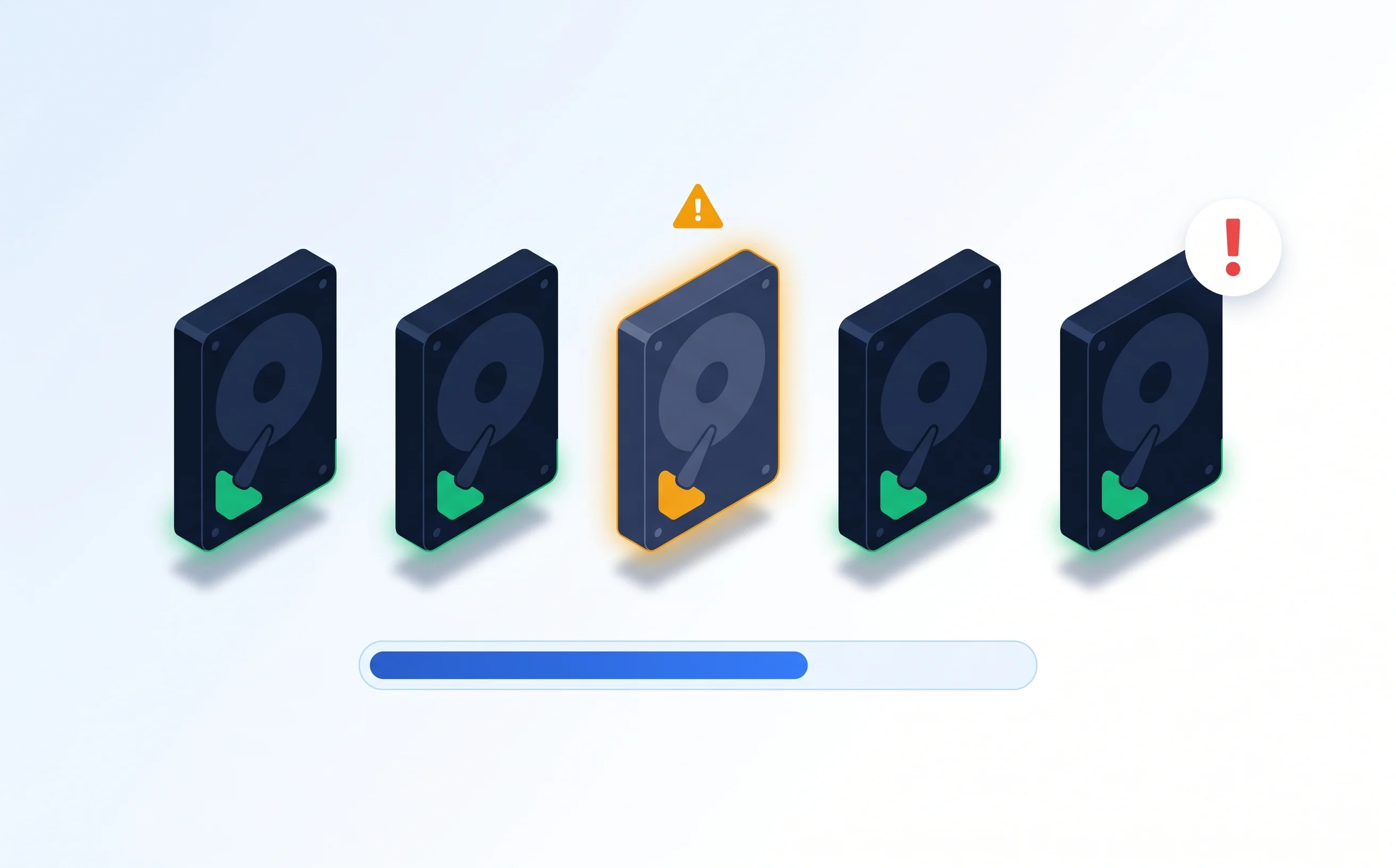 RAID array health and rebuild progress monitoring for NVR storage with degraded array alert